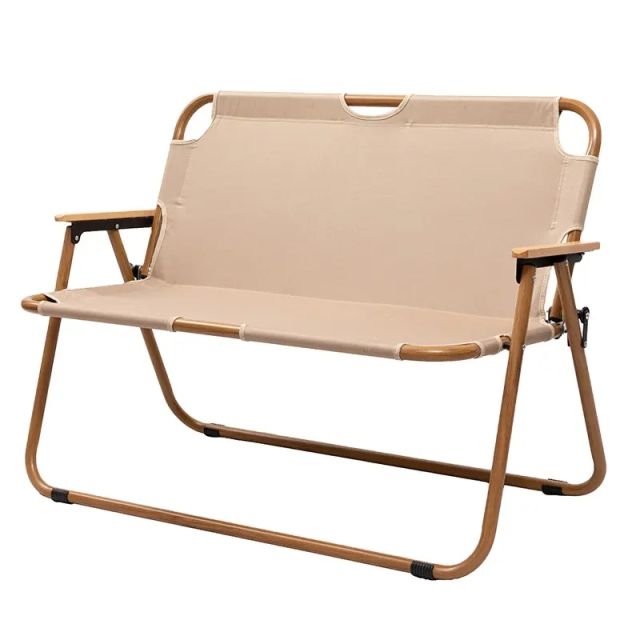 Factory New Design Wholesale Foldable Wooden Beach Chair 2 Person Fold Outdoor Chair