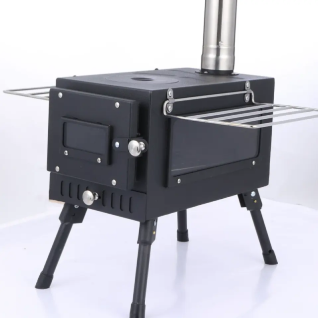 Outdoor Multi Fuel Mini Wood Stove Foldable Camping Heating Furnace Tent Stove