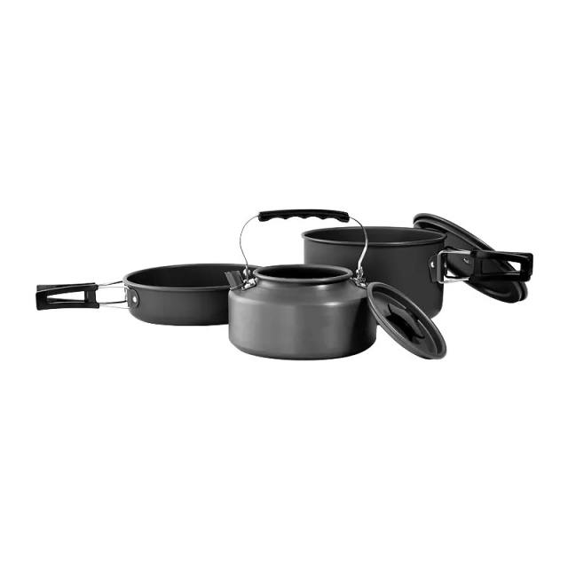 high quality aluminium camping pot set hiking backpacking cookware outdoor camping cooking cookware set
