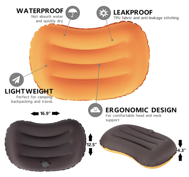 Outdoor Neck Pillow Air Inflatable Pillow Comfortable Sleep Camping Pillows for Camping Hiking Travel