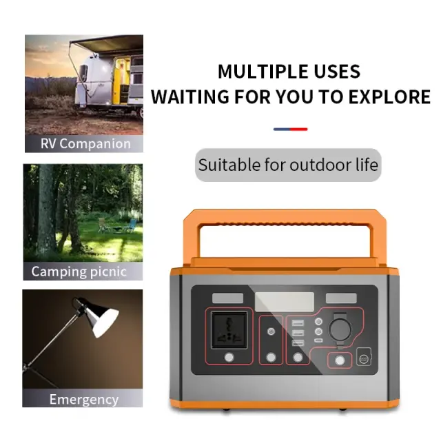 High Power 500w Outdoor Camping Emergency Lighting Mobile Power Supply Portable Energy Storage System