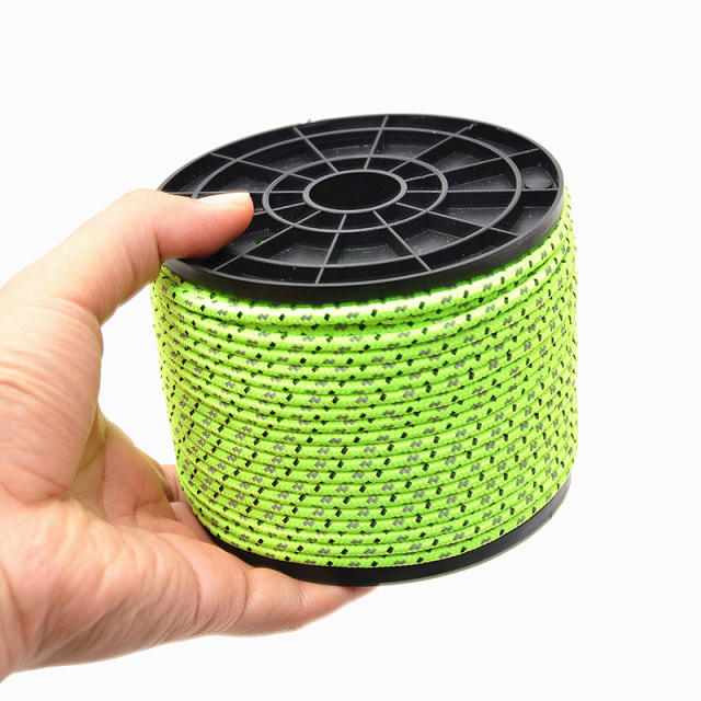 50m outdoor camping tent windproof rope reflective rope beach ceiling nail fixed rope Pull rope 4mm thick
