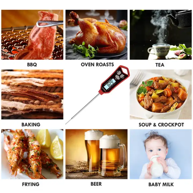 CE Approved Digital Instant Read BBQ Meat Thermometer BBQ Grill Food Cooking Thermometer