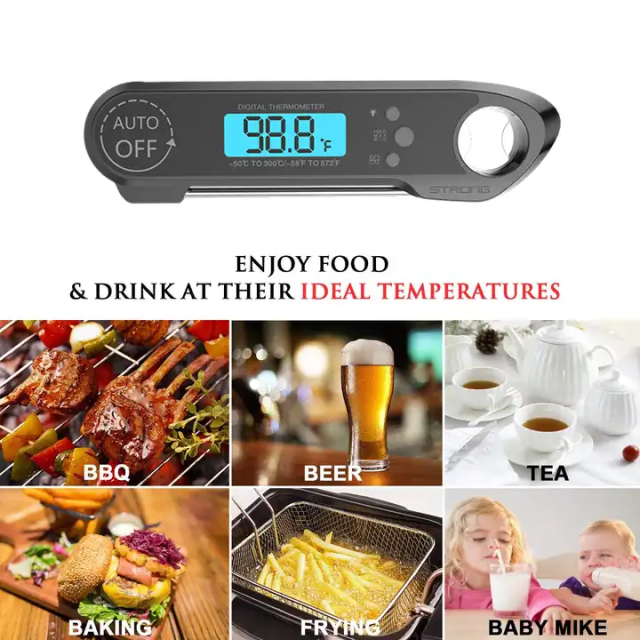 Wireless barbecue thermometer probe foldable thermometer kitchen food thermometer