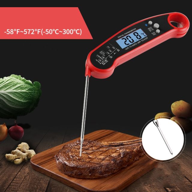 Collapsible temperature food thermometer Kitchen oven roast thermometer Meat barbecue thermometer