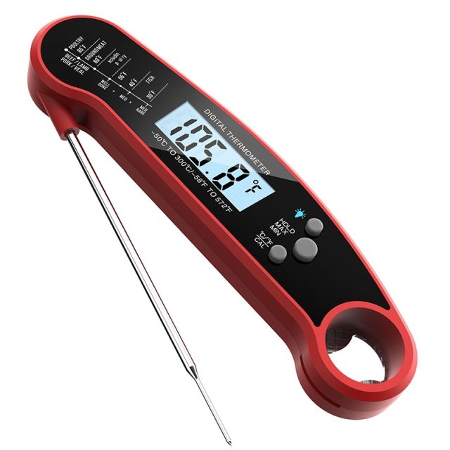 Collapsible temperature food thermometer Kitchen oven roast thermometer Meat barbecue thermometer