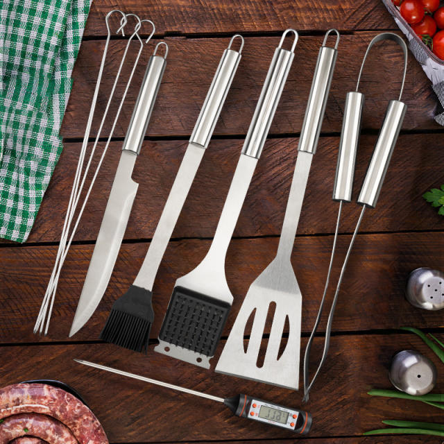 Stainless Steel Accessories 11pcs BBQ Tools Set Outdoor Barbecue Grill Utensils Barbecue Tools Set